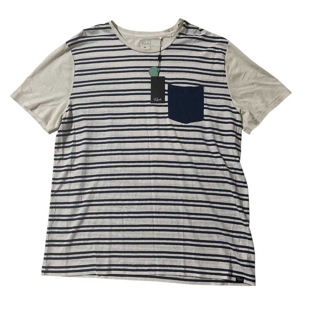 Rails Valencia‎ Maritime Stripe Canvas Mens XXL Short Sleeve T-Shirt New